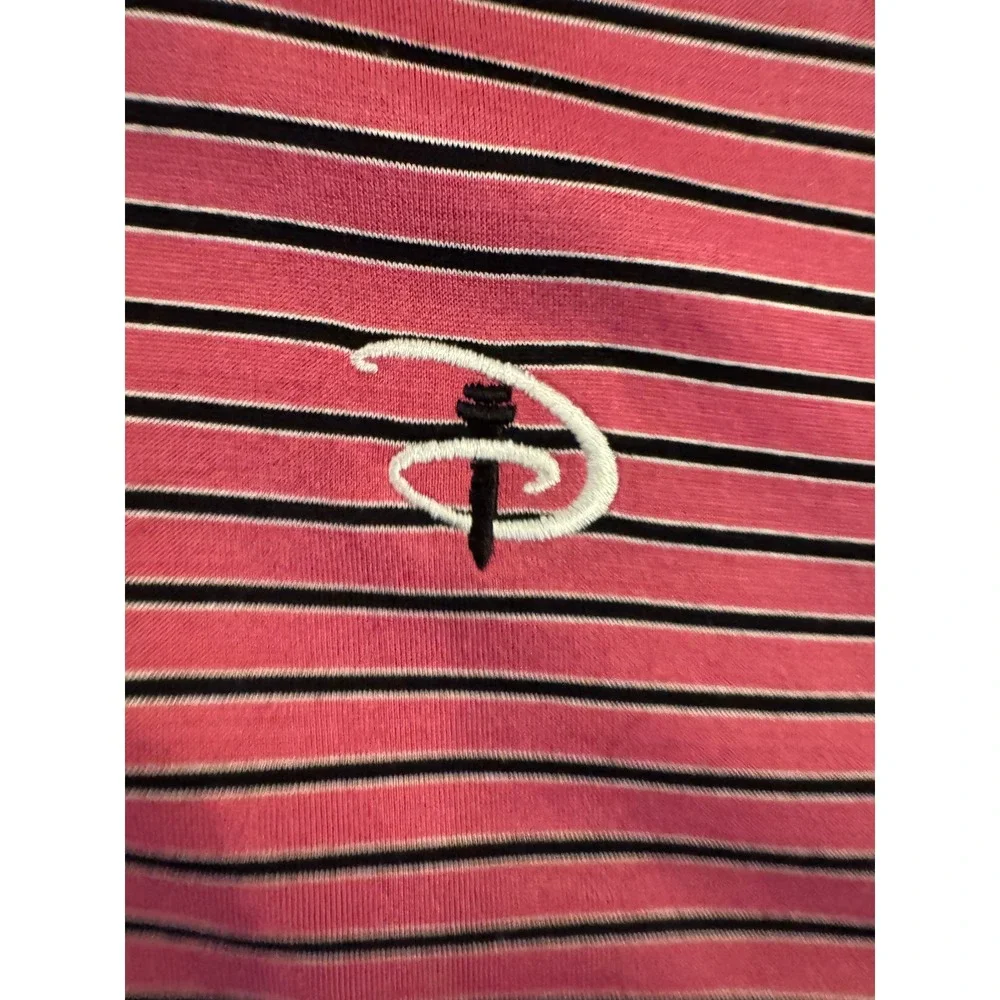Peter‎ Millar Mens Pink Navy Striped Cotton Polo Shirt XL Short Sleeve Logo
